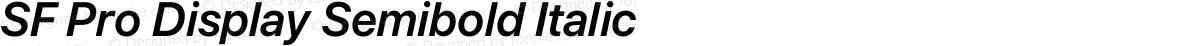 SF Pro Display Semibold Italic
