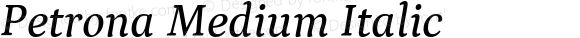Petrona Medium Italic
