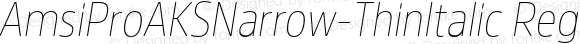 AmsiProAKSNarrow-ThinItalic Regular