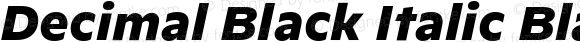 Decimal Black Italic Black Italic