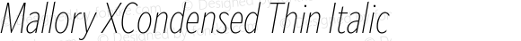 Mallory XCondensed Thin Italic