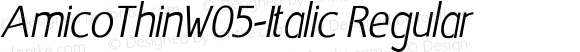 AmicoThinW05-Italic Regular Version 1.00