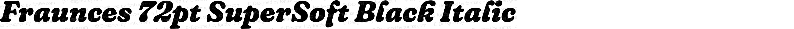 Fraunces 72pt SuperSoft Black Italic