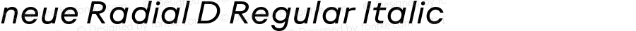 neue Radial D Regular Italic