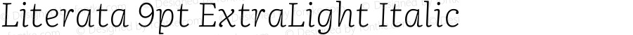 Literata 9pt ExtraLight Italic