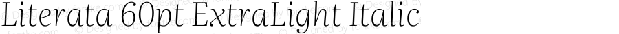 Literata 60pt ExtraLight Italic