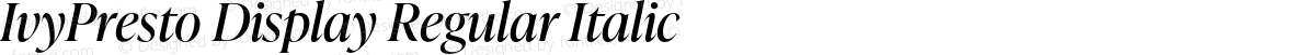 IvyPresto Display Regular Italic