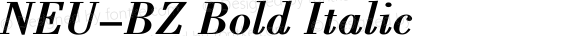NEU-BZ Bold Italic