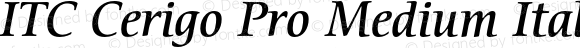 ITC Cerigo Pro Medium Italic