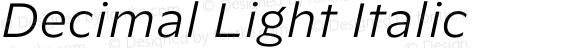 Decimal Light Italic