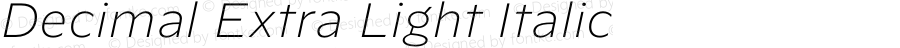 Decimal Extra Light Italic