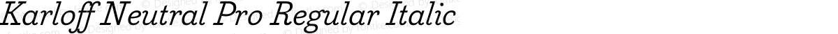 Karloff Neutral Pro Regular Italic