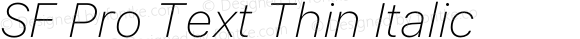 SF Pro Text Thin Italic