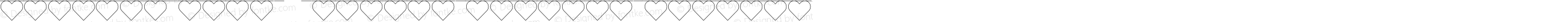 Bunting Font - Hearts Outline Regular