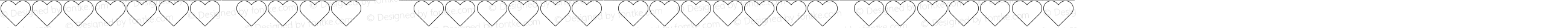 Bunting Font - Hearts Outline Regular