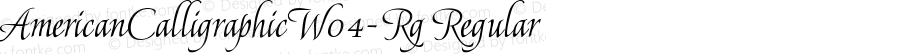 AmericanCalligraphicW04-Rg Regular Version 1.00
