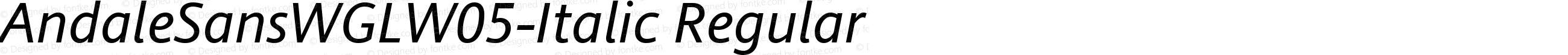 AndaleSansWGLW05-Italic Regular