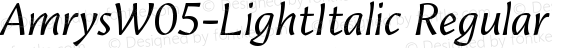 AmrysW05-LightItalic Regular