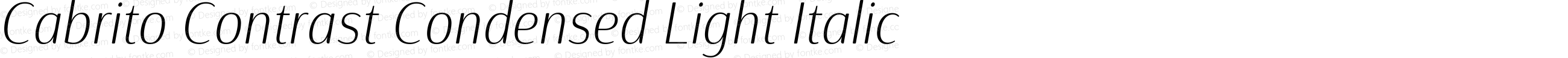 Cabrito Contrast Condensed Light Italic