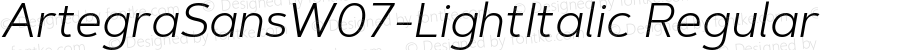 Artegra Sans W07 Light Italic