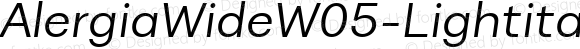 AlergiaWideW05-Lightitalic Regular