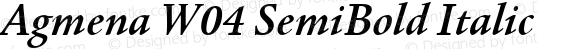 Agmena W04 SemiBold Italic