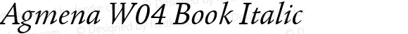 Agmena W04 Book Italic