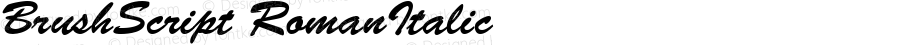 BrushScript RomanItalic Version 1.00