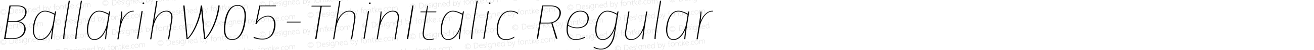 BallarihW05-ThinItalic Regular