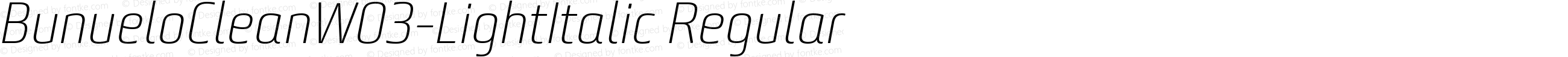 BunueloCleanW03-LightItalic Regular