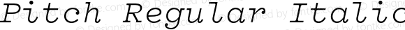 Pitch Regular Italic