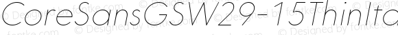 CoreSansGSW29-15ThinItalic Regular