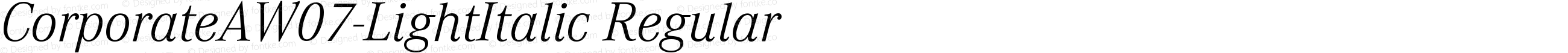 Corporate A W07 Light Italic