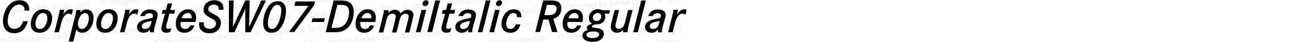 Corporate S W07 Demi Italic