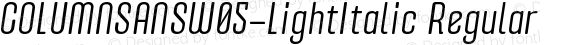 COLUMN SANS W05 Light Italic