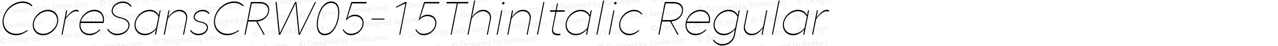 CoreSansCRW05-15ThinItalic Regular