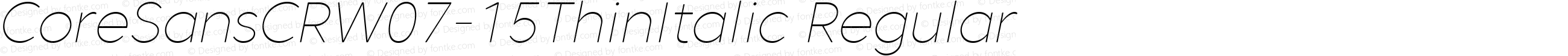 Core Sans CR W07 15 Thin Italic