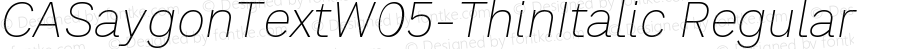 CASaygonTextW05-ThinItalic Regular