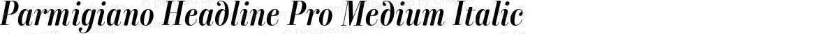 Parmigiano Headline Pro Medium Italic