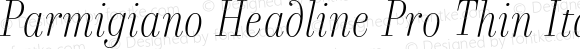 Parmigiano Headline Pro Thin Italic