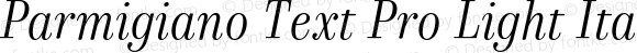 Parmigiano Text Pro Light Italic