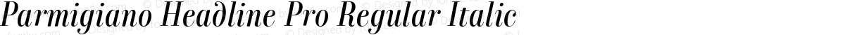 Parmigiano Headline Pro Regular Italic