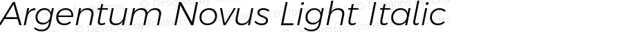 Argentum Novus Light Italic