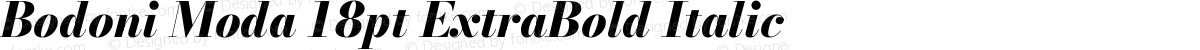 Bodoni Moda 18pt ExtraBold Italic