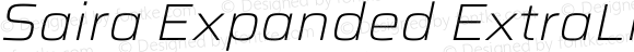 Saira Expanded ExtraLight Italic