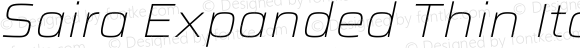 Saira Expanded Thin Italic