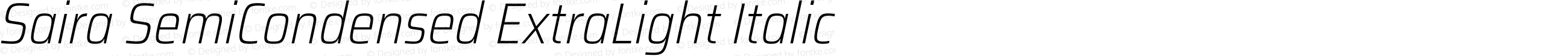 Saira SemiCondensed ExtraLight Italic