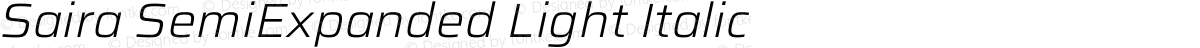 Saira SemiExpanded Light Italic