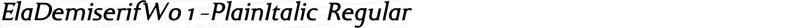 Ela Demiserif W01 Plain Italic