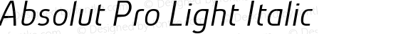 Absolut Pro Light Italic